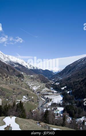 L'In Virgental est à l'ouest de Matrei in Osttirol, Autriche., in Virgental befindet sich das westlich von Matrei in Osttirol, Österreich. Banque D'Images