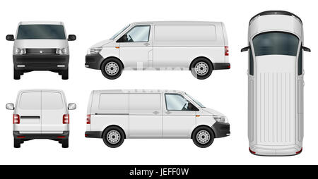Fourgonnette modèle sur fond blanc. Location de marchandises isolés. Banque D'Images