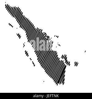 Sumatra map vector illustration gribouillage, croquis de Sumatra Illustration de Vecteur