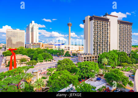 San Antonio, Texas, USA Centre-ville paysage urbain. Banque D'Images