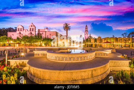 San Diego, Californie, USA parc et square. Banque D'Images