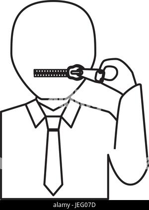 Bouche zippée fermé Illustration de Vecteur