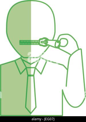 Bouche zippée fermé Illustration de Vecteur