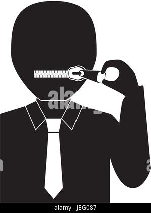 Bouche zippée fermé Illustration de Vecteur