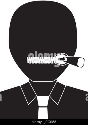 Bouche zippée fermé Illustration de Vecteur