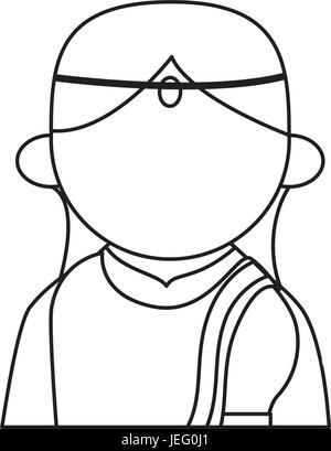 Femme indienne cartoon Illustration de Vecteur