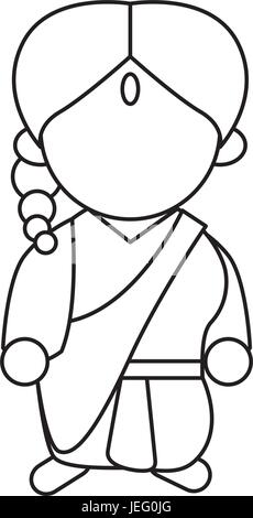 Femme indienne cartoon Illustration de Vecteur