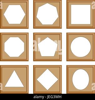 De style moderne et de pointe, cercle, hexagone octogone, pentagonale, carré, ovale, heptagone, vector set Illustration de Vecteur