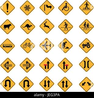 Attention la signalisation routière, les panneaux de circulation vector set Illustration de Vecteur