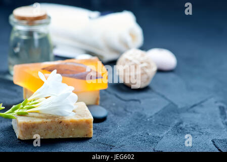 Produkts spa sur une table, stock photo Banque D'Images