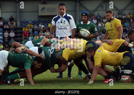 Bucarest, Roumanie. 24 Juin, 2017. Test Rugby match entre la Roumanie et le Brésil, remportée par la Roumanie avec 56 à 5. Crédit : Gabriel Petrescu/Alamy Live News Banque D'Images