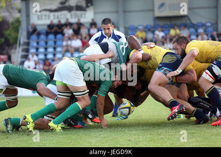 Bucarest, Roumanie. 24 Juin, 2017. Test Rugby match entre la Roumanie et le Brésil, remportée par la Roumanie avec 56 à 5. Crédit : Gabriel Petrescu/Alamy Live News Banque D'Images