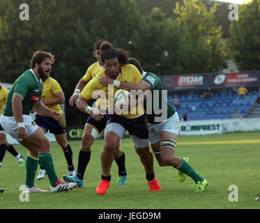 Bucarest, Roumanie. 24 Juin, 2017. Test Rugby match entre la Roumanie et le Brésil, remportée par la Roumanie avec 56 à 5. Crédit : Gabriel Petrescu/Alamy Live News Banque D'Images