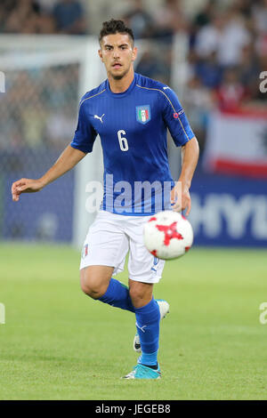 24 juin 2017, Cracovie, Pologne, l'UEFA European U-21 championnats de football, l'Italie et l'Allemagne ; Lorenzo Pellegrini (ITA) Banque D'Images