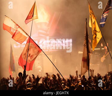 Pilton, Somerset, Royaume-Uni. 24 Juin, 2017. Glastonbury Festival Jour 4- groupe américain les Jackson effectuant à Glastonbury Festival, Pilton, Somerset 24 Juin 2017 : Crédit photographique DFP/Alamy Live News Banque D'Images