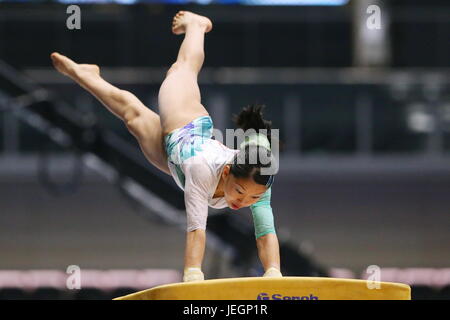 Takasaki Arena, de Gunma, au Japon. 25 Juin, 2017. Hitomi Hatakeda, 25 juin, 2017 - La gymnastique artistique : la 71th Japon Tous les appareils de gymnastique artistique championnat, Women's Vault finale à Takasaki Arena, Gunma, au Japon. Credit : Sho Tamura/AFLO SPORT/Alamy Live News Banque D'Images