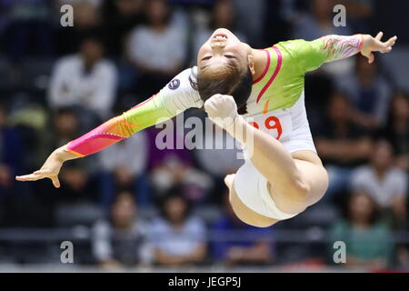 Takasaki Arena, de Gunma, au Japon. 25 Juin, 2017. Oguchi Mana, 25 juin, 2017 - La gymnastique artistique : la 71th Japon Tous les appareils de gymnastique artistique championnat, Women's étage final à Takasaki Arena, Gunma, au Japon. Credit : Sho Tamura/AFLO SPORT/Alamy Live News Banque D'Images