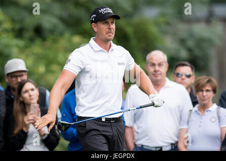 Moosinning, Allemagne. 25 Juin, 2017. Golfeur suédois Henrik Stenson en action à la 4e édition du Tournoi International de l'événement Tour de l'Europe ouvertes à Moosinning, Allemagne, 25 juin 2017. Photo : Sven Hoppe/dpa/Alamy Live News Banque D'Images