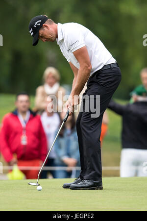 Moosinning, Allemagne. 25 Juin, 2017. Golfeur suédois Henrik Stenson en action à la 4e édition du Tournoi International de l'événement Tour de l'Europe ouvertes à Moosinning, Allemagne, 25 juin 2017. Photo : Sven Hoppe/dpa/Alamy Live News Banque D'Images