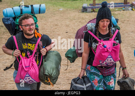 Glastonbury, Royaume-Uni. 25 Juin, 2017. Le festival de Glastonbury en 2017, digne ferme. Glastonbury, le 25 juin 2017 Crédit : Guy Bell/Alamy Live News Banque D'Images