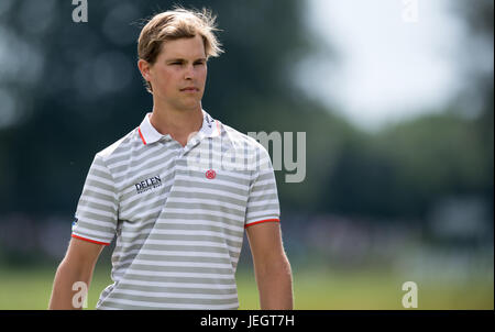 Moosinning, Allemagne. 25 Juin, 2017. Golfeur professionnel belge Thomas Detry en action à la 4e édition du Tournoi International de l'événement Tour de l'Europe ouvertes à Moosinning, Allemagne, 25 juin 2017. Photo : Sven Hoppe/dpa/Alamy Live News Banque D'Images