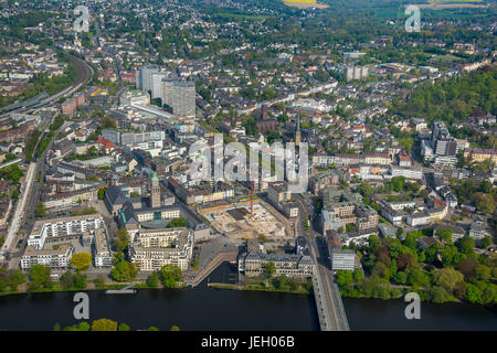 Ruhrbania, rive de la Ruhr, l'hôtel de ville de Mülheim, Mülheim sur la Ruhr, Ruhr, Rhénanie du Nord-Westphalie, Allemagne Banque D'Images