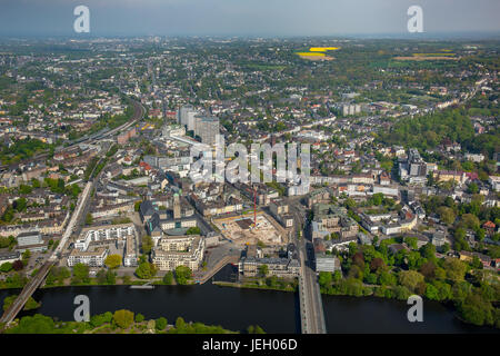 Ruhrbania, rive de la Ruhr, l'hôtel de ville de Mülheim, Mülheim sur la Ruhr, Ruhr, Rhénanie du Nord-Westphalie, Allemagne Banque D'Images