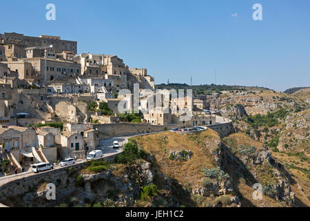Destination de vacances, Matera, Citta' dei sassi, Basilicate, Italie, site du patrimoine mondial par l'UNESCO depuis 1993 Banque D'Images