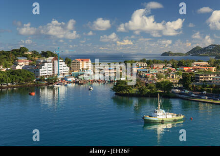 Castries waterfront. Castries est la capitale de l'île de St Lucie, l'une des îles du vent dans les Antilles.