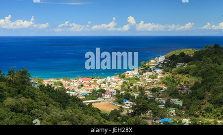 Canaries. Canaries est un petit village de pêcheurs sur la côte ouest de l'île caribéenne de Sainte-Lucie. Banque D'Images