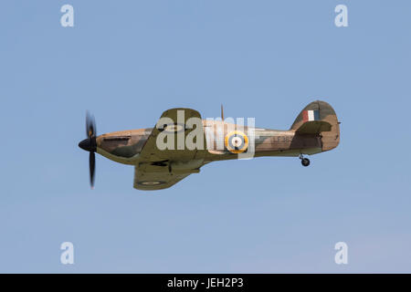 LF363 Hawker Hurricane de la Royal Air Force Battle of Britain Memorial Flight à l'aéroport international de Bristol 18/06/2017 pour la Journée de l'air Weston Banque D'Images