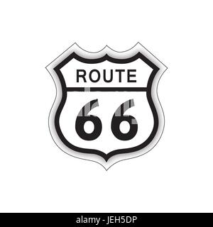 Voyages USA signe. route 66. étiquette icône american road Illustration de Vecteur