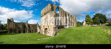 Ruines de l'abbaye d'Easby, Richmond, Yorkshire, Angleterre Banque D'Images