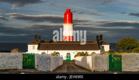 Souter phare, Marsden ; à South Shields, Tyne and Wear, England Banque D'Images