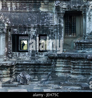 Temple bouddhiste, Angkor Wat ; Krong Siem Reap, la Province de Siem Reap, Cambodge Banque D'Images