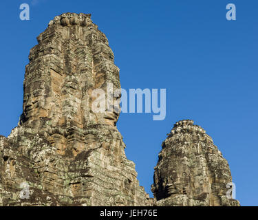 Temple Bayon, Angkor Thom, Parc archéologique d'Angkor ; Krong Siem Reap, la Province de Siem Reap, Cambodge Banque D'Images