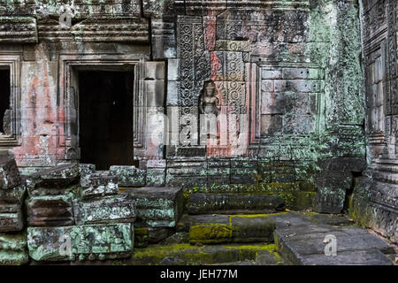 Temple de Banteay Kdei, un temple bouddhiste, qui veut dire "d'une citadelle de Chambers' ; la province de Siem Reap, Cambodge Banque D'Images