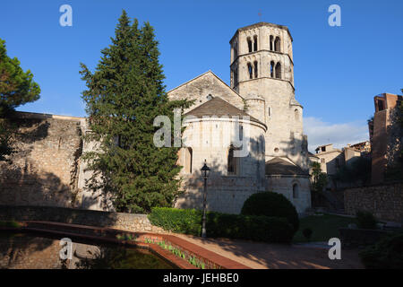 Espagne, Catalogne, Gérone, Sant Pere de Galligants monastère bénédictin, l'architecture romane du xiie siècle Banque D'Images