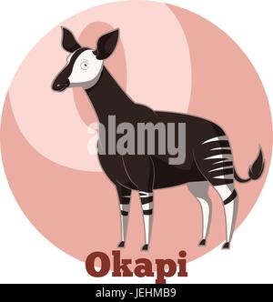 ABC Cartoon Okapi Illustration de Vecteur