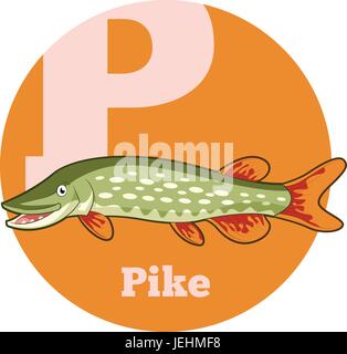 ABC Cartoon Pike Illustration de Vecteur