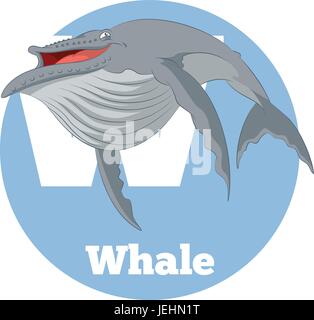 ABC Cartoon Whale Illustration de Vecteur