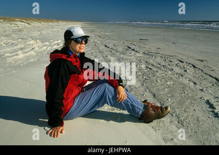 Plage des dunes à Grayfield, Cumberland Island National Seashore, Géorgie Banque D'Images