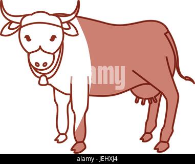 Dessin animé vache sacrew indien Illustration de Vecteur