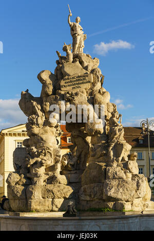 Voir l'historique de la statue en place Zelny trh, ville Brno République tchèque . Banque D'Images