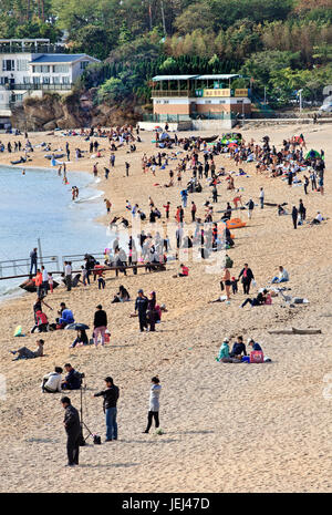 DALIAN-CHINE-OCT. 14. Fujiazhuang Beach. Les 1 804 mètres de long Beach avec les eaux non polluées, claire est l'une des principales attractions de la plage de Dalian malgré elle Banque D'Images