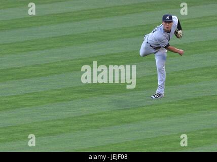 Anaheim, Californie, USA. 14 Juin, 2017. Rob Refsnyder (Yankees) MLB, Rob Refsnyder des Yankees de New York en ligue majeure de baseball pendant les match contre les Los Angeles Angels of Anaheim au Angel Stadium d'Anaheim à Anaheim, California, United States . Credit : AFLO/Alamy Live News Banque D'Images