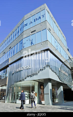 À BEIJING, le 13 mars 2014. Swarovki, sortie Le secteur commercial de village. Swarovski est une marque mondiale pour l'ensemble de sculptures en verre de cristal et miniature Banque D'Images