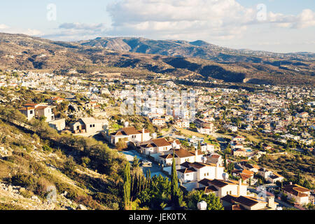 Vue panoramique sur le village de Chypre. Banque D'Images