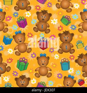 Arrière-plan transparent, des ours et des cadeaux Illustration de Vecteur