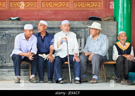 YINCHUAN-CHINE-Juillet 19, 2012. Hui musulmans le 19 juillet 2012 à Yinchuan. Hui est l'un des 56 groupes ethniques de la Chine. Banque D'Images